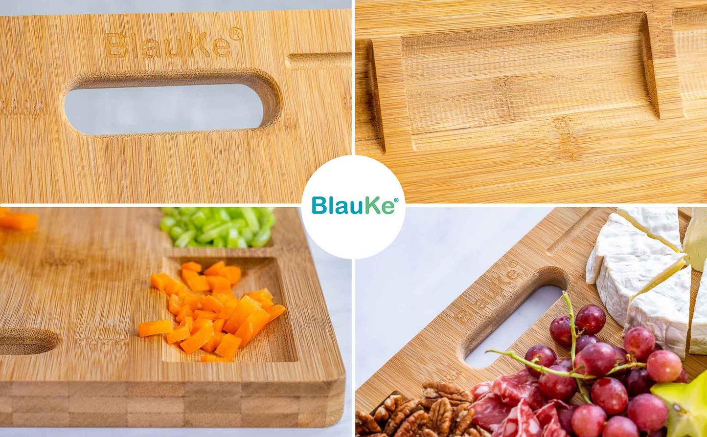 Large Bamboo Cutting Board - 17x12.5 inch Wood Cutting Board